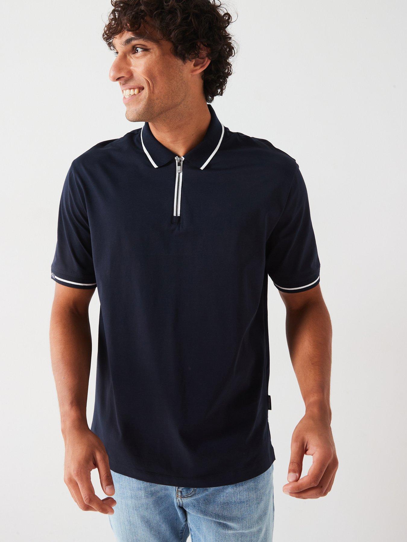 armani-exchange-regular-fit-cuff-logo-zip-polo-shirt-navy