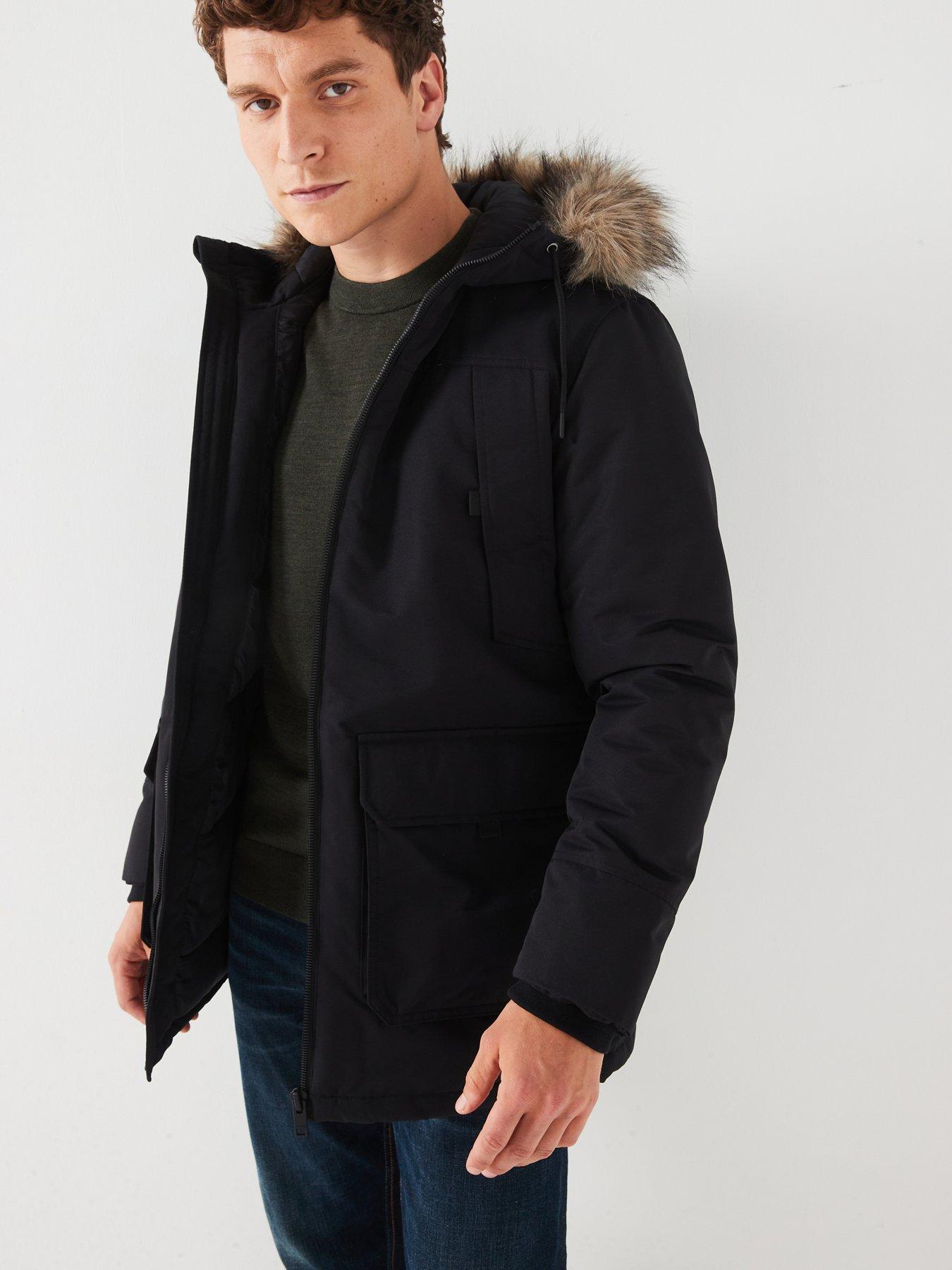 jack-jones-faux-fur-hooded-parka-coat-blackoutfit