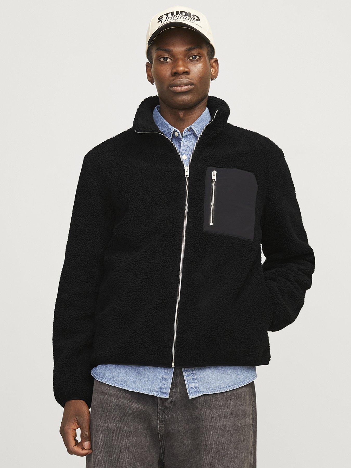 jack-jones-teddy-fleece-zip-jacket-black