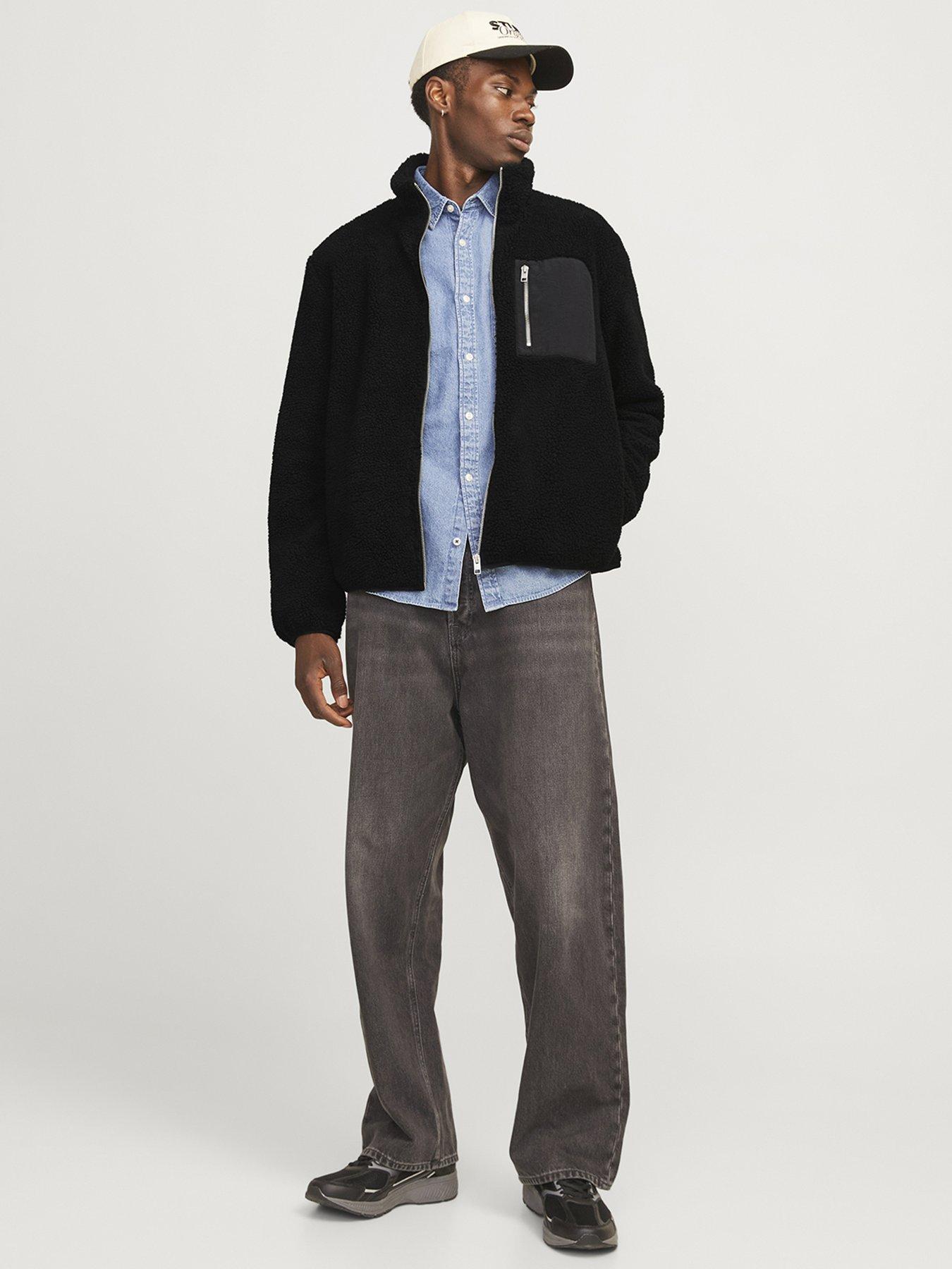 jack-jones-teddy-fleece-zip-jacket-blackback