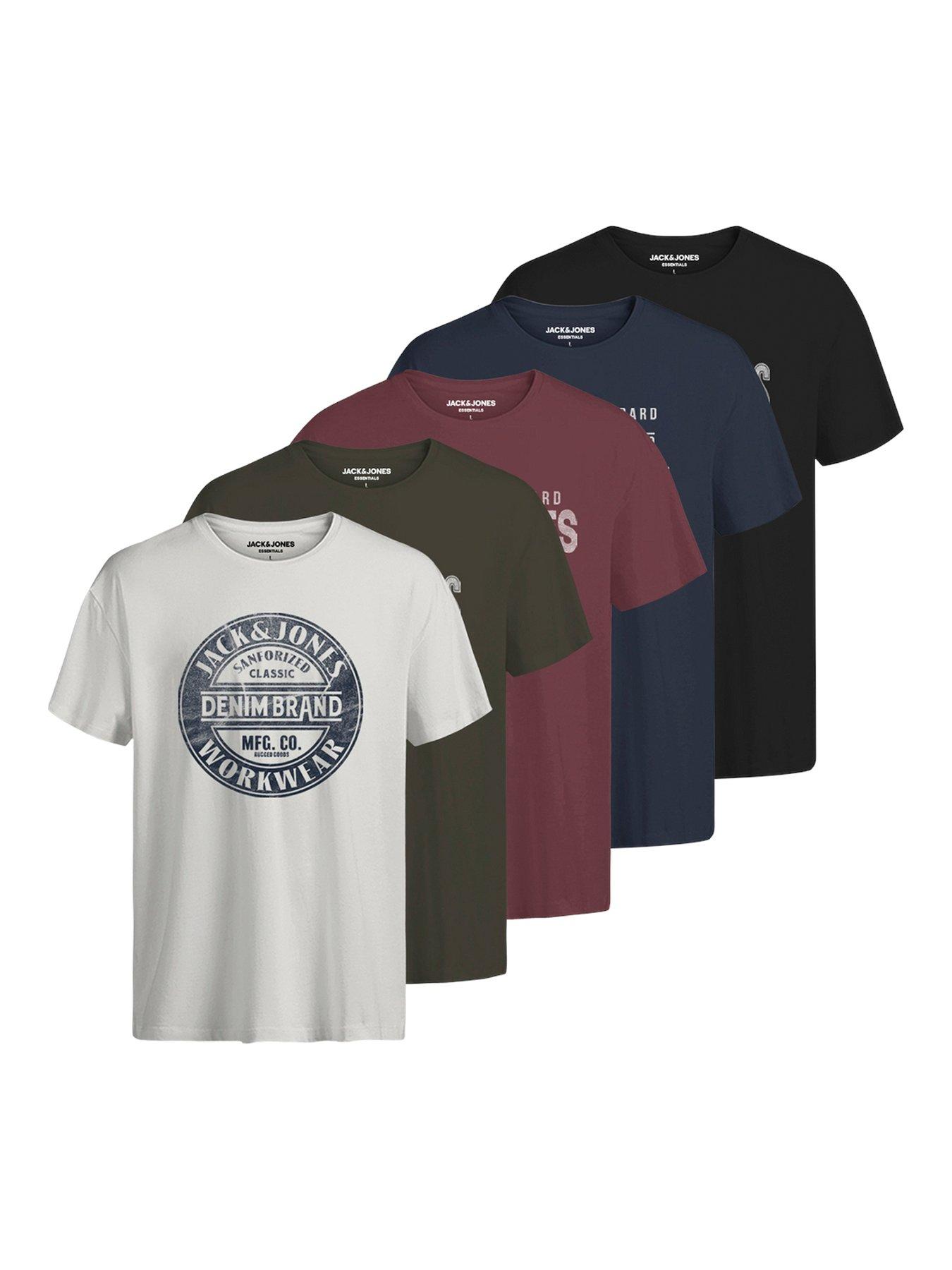 jack-jones-jack-amp-jones-plus-5-pack-large-logo-short-sleeve-t-shirts-multi