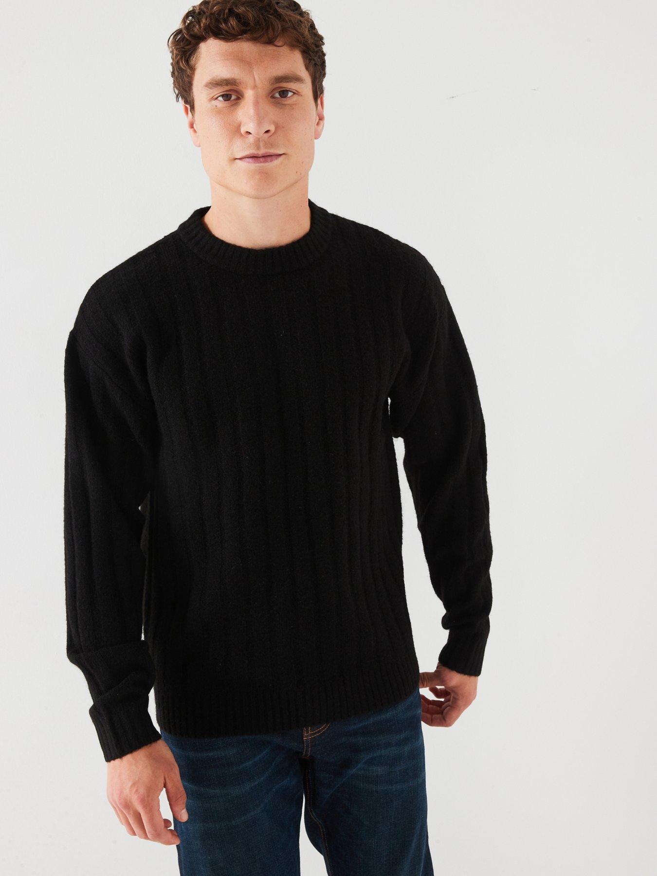 jack-jones-ribbed-knitted-jumper-blackfront