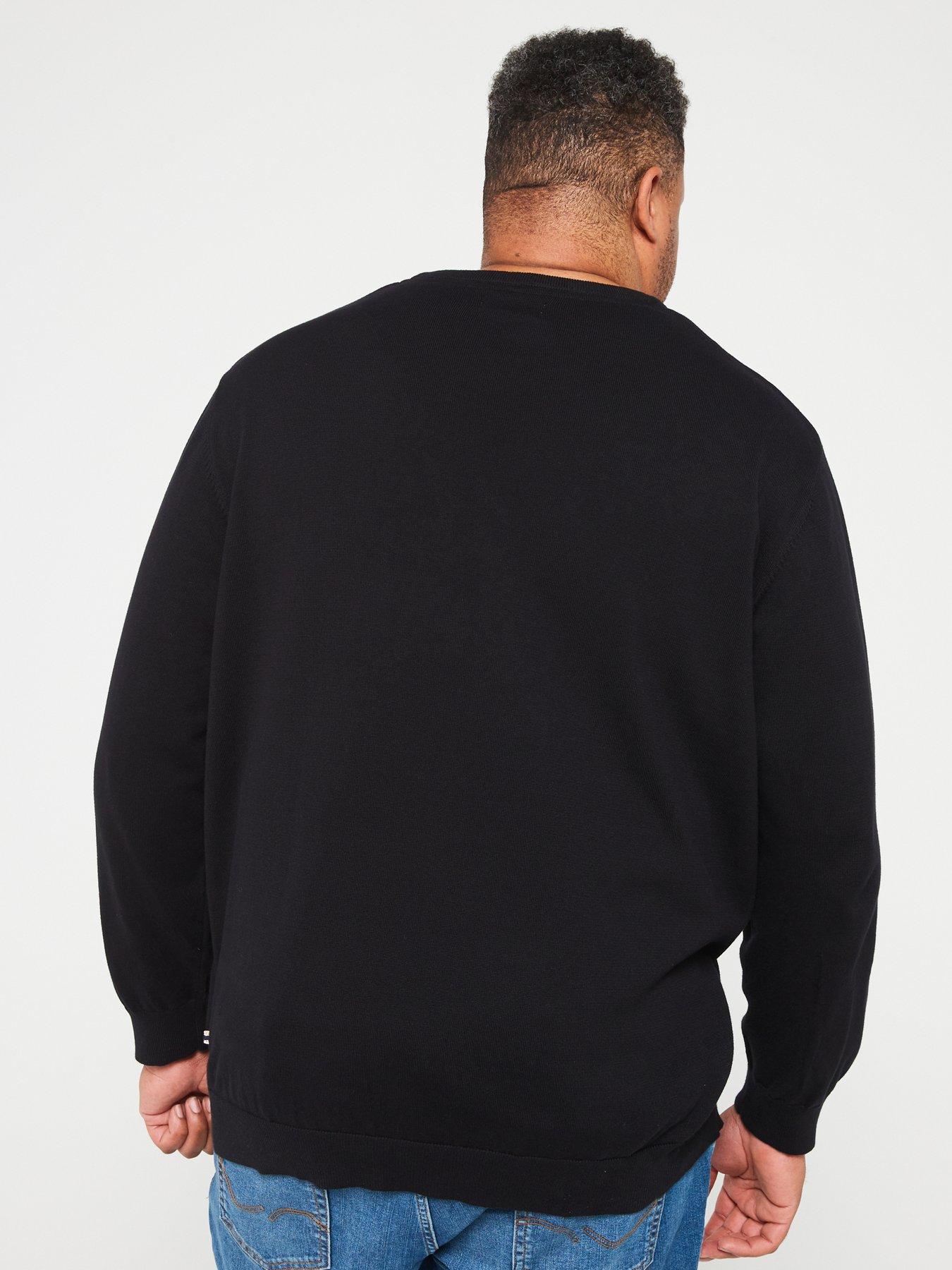 jack-jones-plus-crew-knitted-jumper-blackstillFront