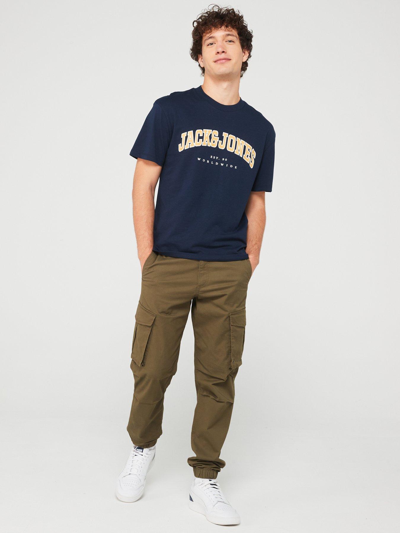 Image 3 of 4 of Jack & Jones Varsity Logo T-Shirt - Navy