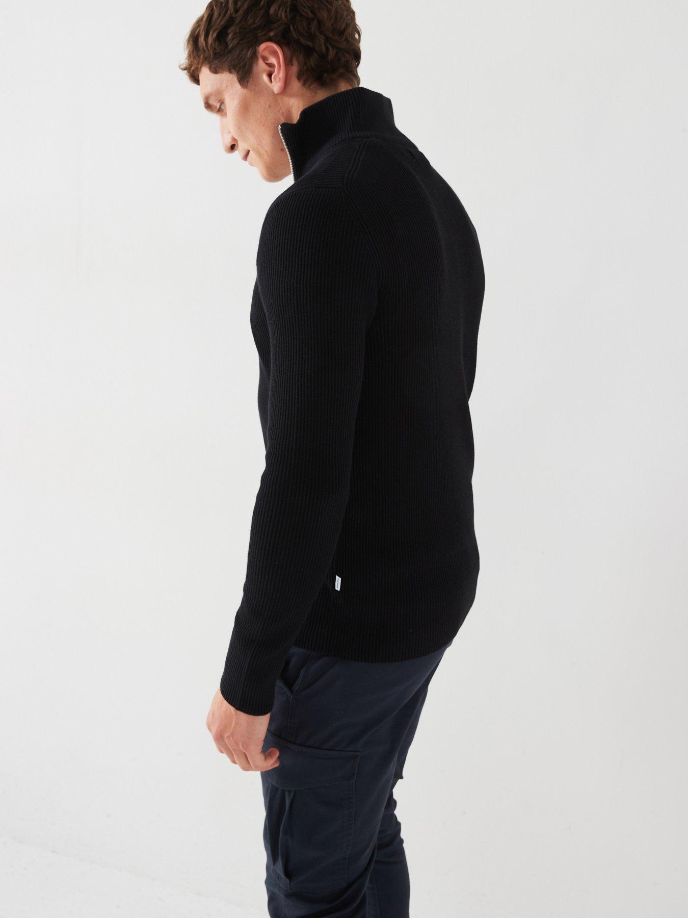 jack-jones-ribbed-half-zip-knitted-jumper-blackdetail