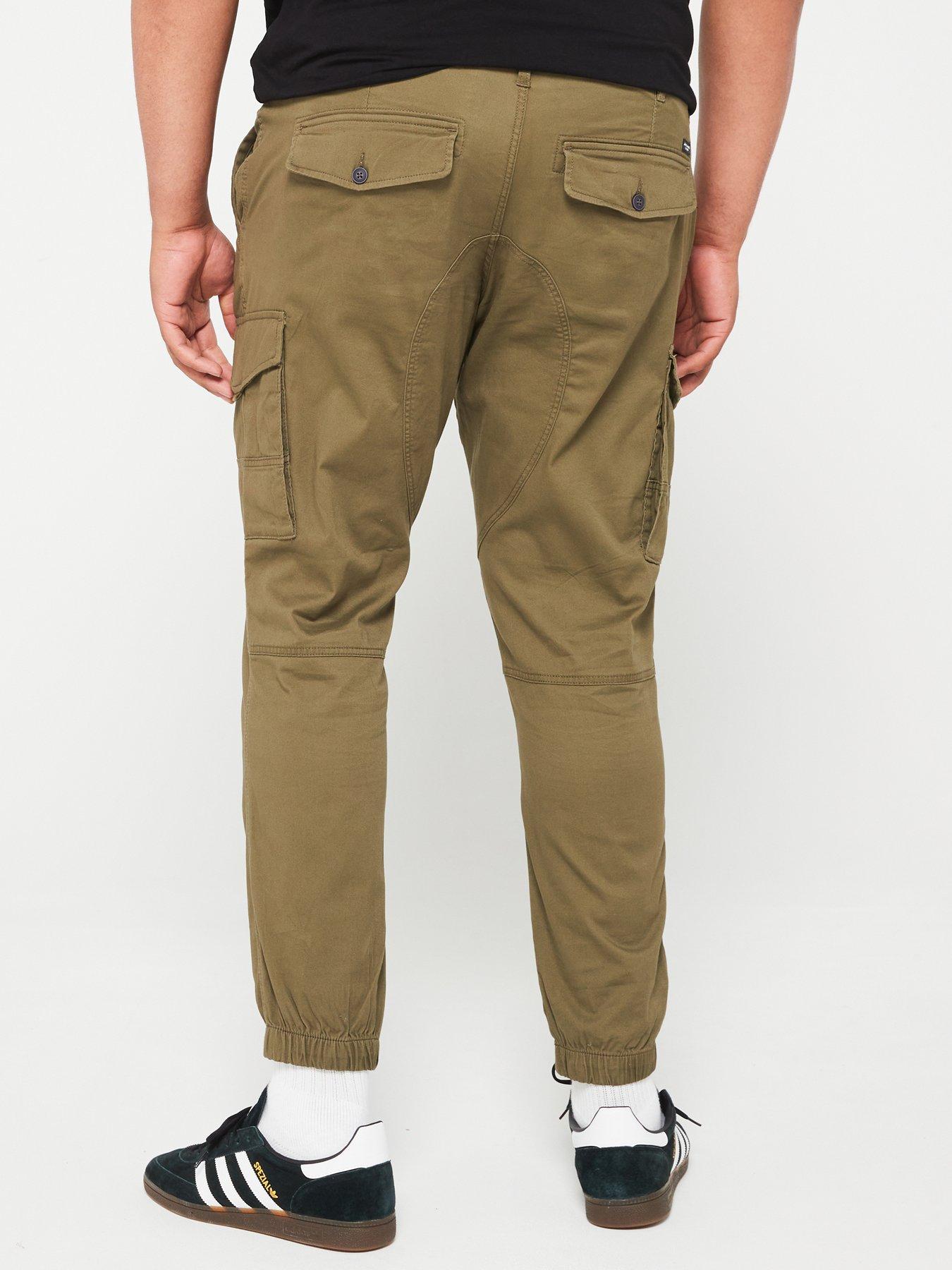 Image 2 of 6 of Jack & Jones Plus Paul Flake Slim Fit Cuffed Cargo Trousers - Green