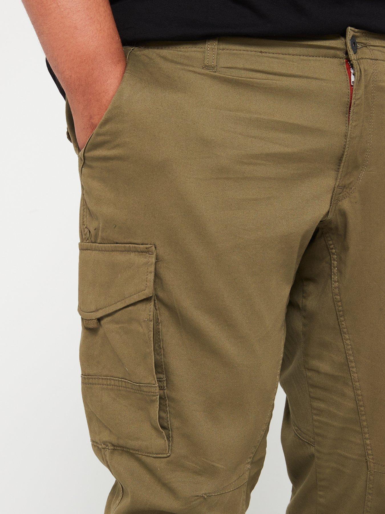 Image 5 of 6 of Jack & Jones Plus Paul Flake Slim Fit Cuffed Cargo Trousers - Green