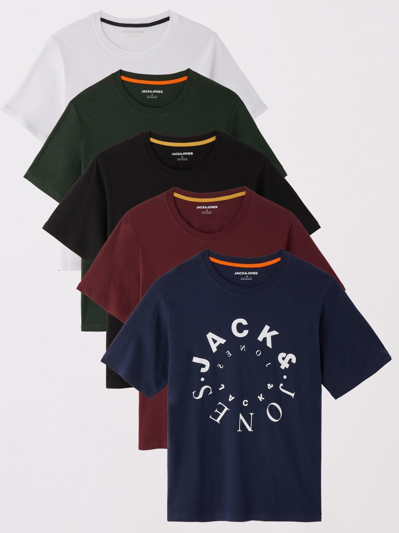 jack-jones-warrior-logo-5-pack-short-sleeve-t-shirts-multi