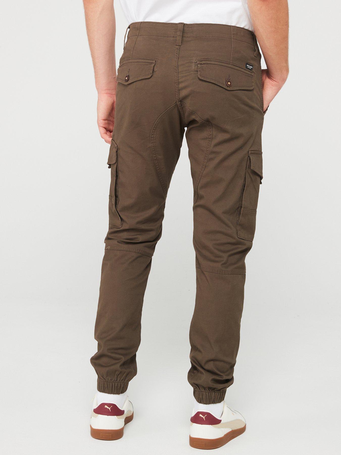 jack-jones-jack-amp-jones-paul-flake-slim-fit-cuffed-cargo-trousers-brownstillFront