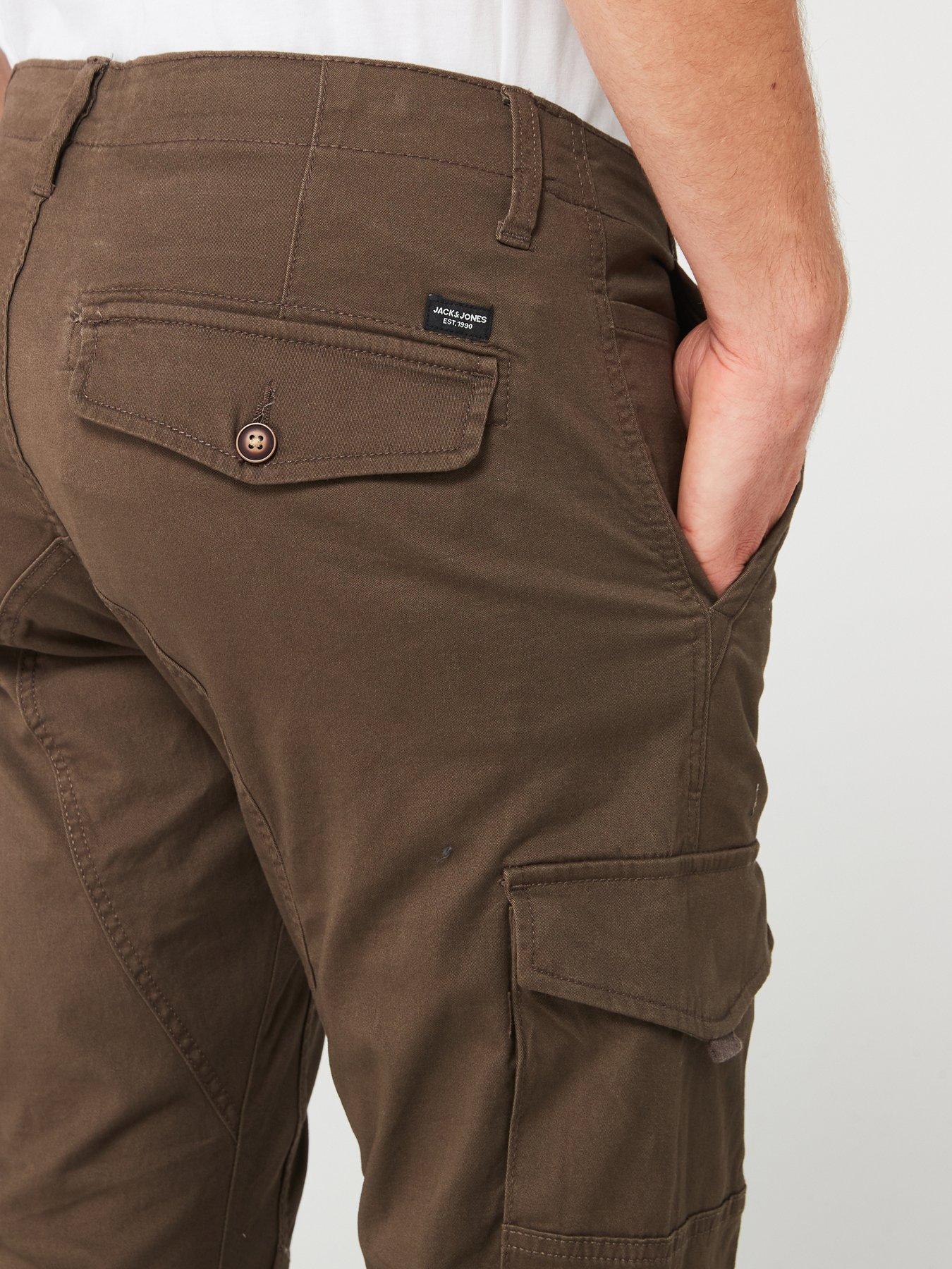 jack-jones-jack-amp-jones-paul-flake-slim-fit-cuffed-cargo-trousers-brownoutfit