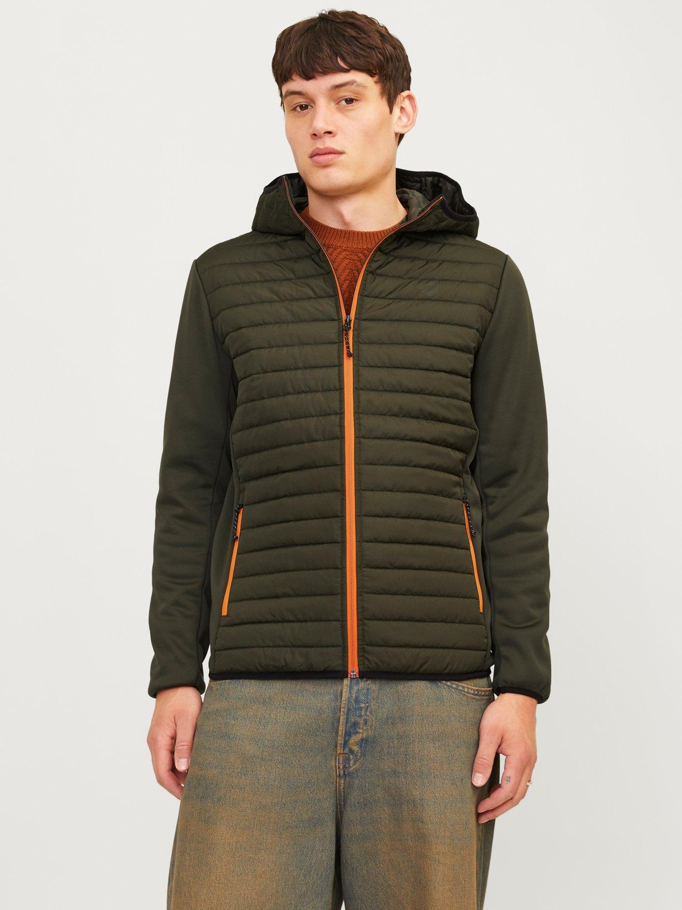 Jack & jones quilted jacket with hood hotsell