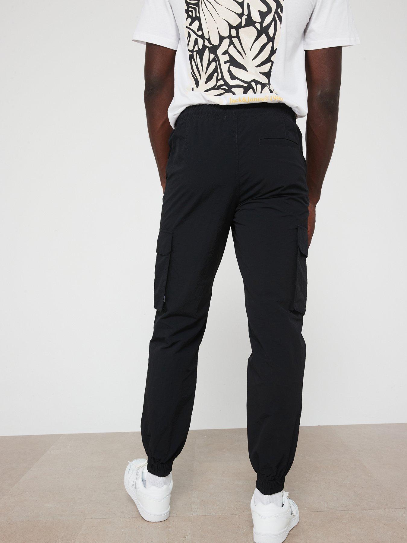 jack-jones-jack-amp-jones-kance-loose-fit-cuffed-tech-cargo-trousers-blackstillFront