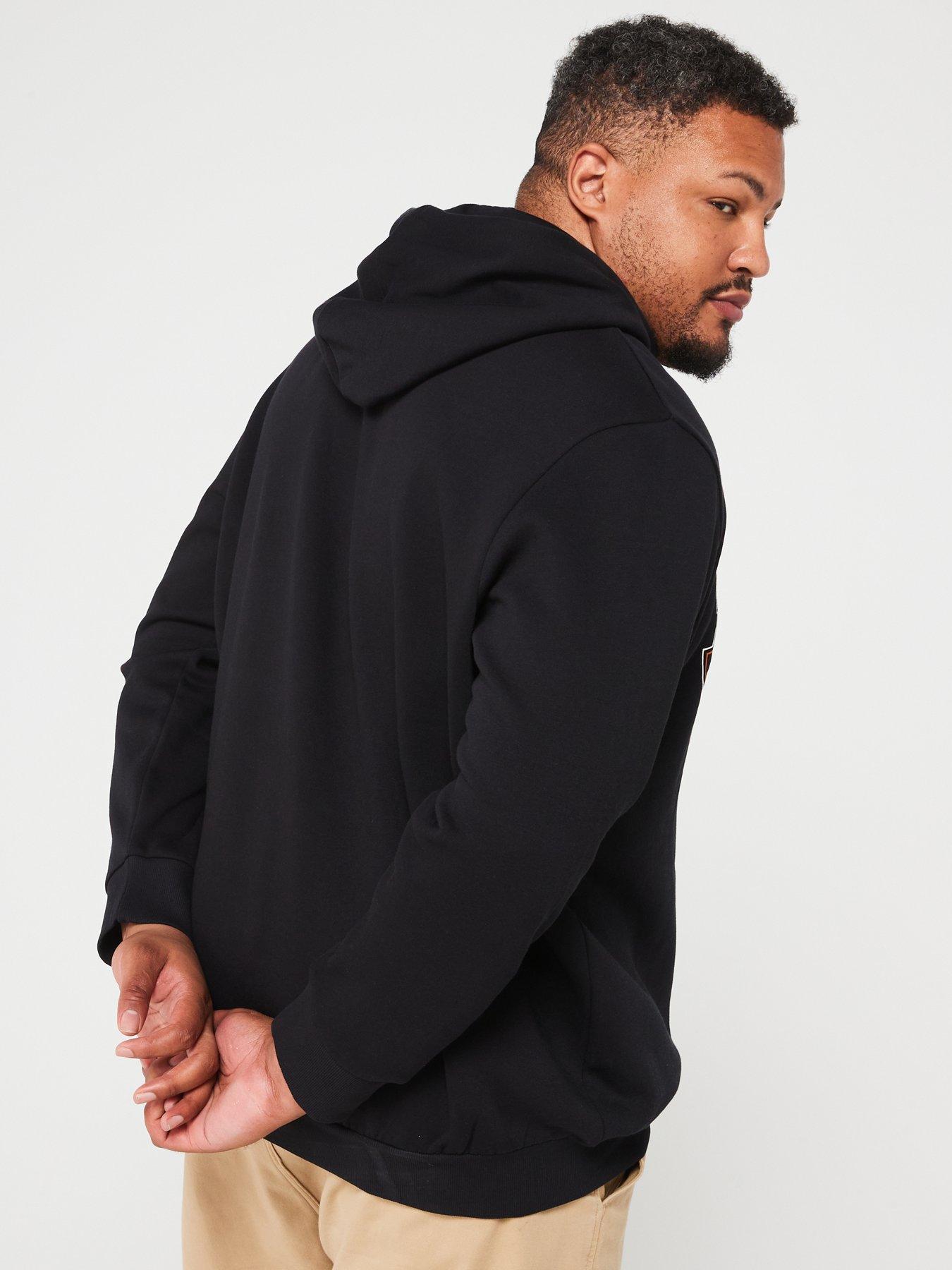 Image 2 of 5 of Jack & Jones Plus Original Denim Logo Hoodie - Black