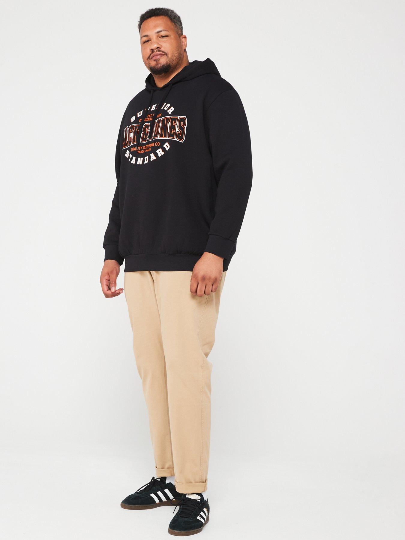 Image 3 of 5 of Jack & Jones Plus Original Denim Logo Hoodie - Black