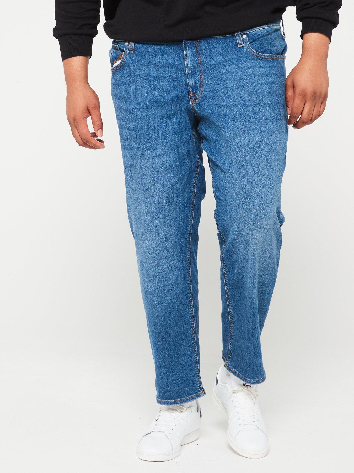 Image of Jack & Jones Jack  &  Jones Plus Mike Regular Tapered Jeans - Mid Wash Blue