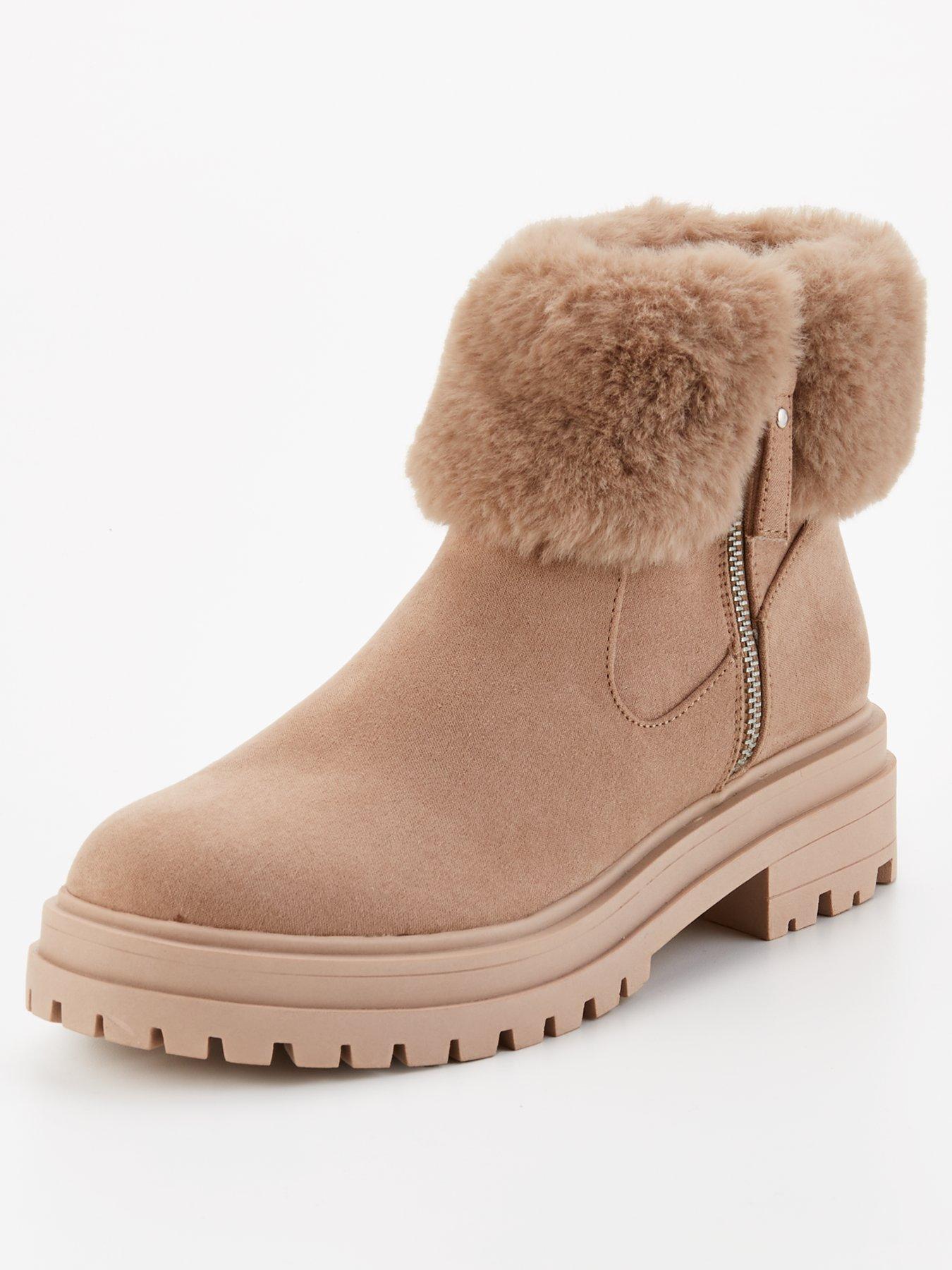 v-by-very-faux-fur-ankle-boot-creamstillFront