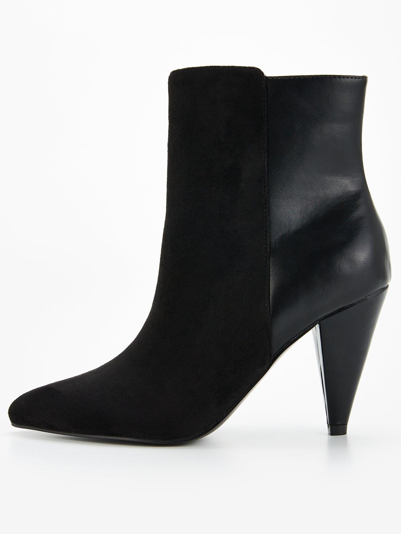 v-by-very-cone-heel-pointed-ankle-boot-black