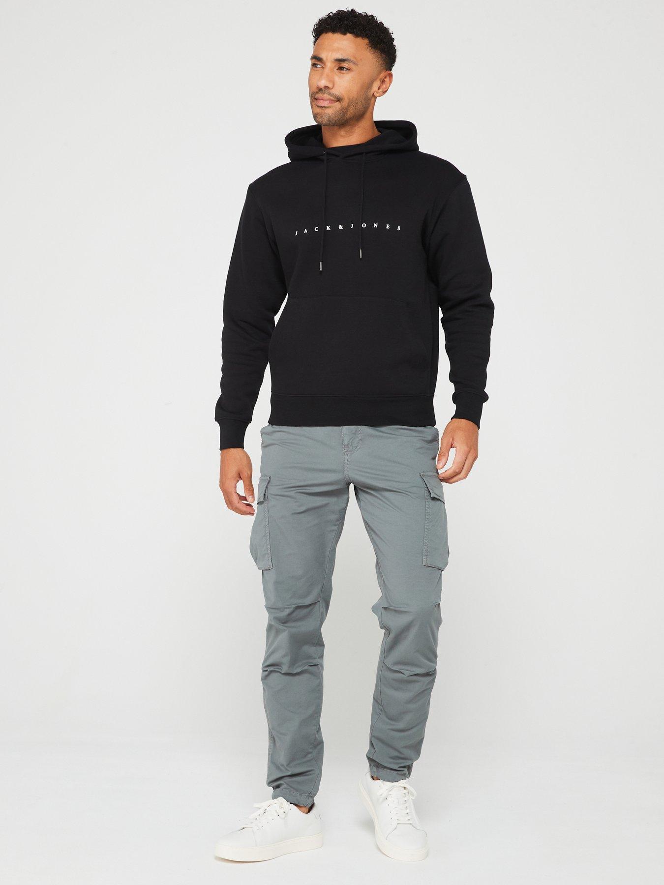 Image 3 of 4 of Jack & Jones Jack &amp; Jones Star Chest Logo Hoodie - Black
