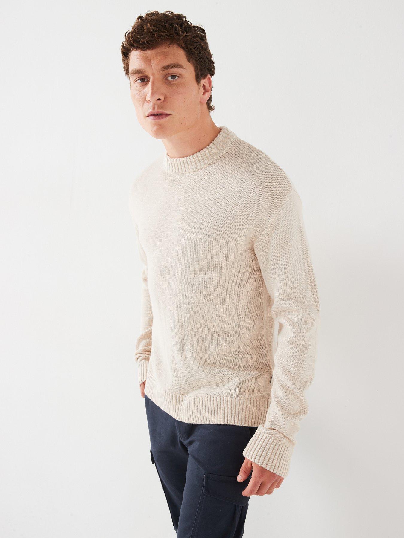 undefined Crew Neck Knitted Jumper - Cream