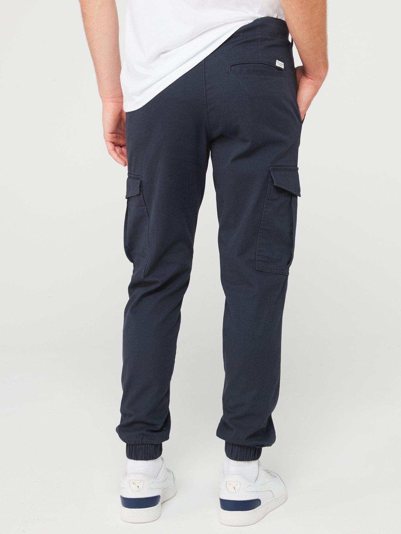 jack-jones-jack-amp-jones-marco-joe-slim-fit-cuffed-cargo-trousers-dark-bluestillFront