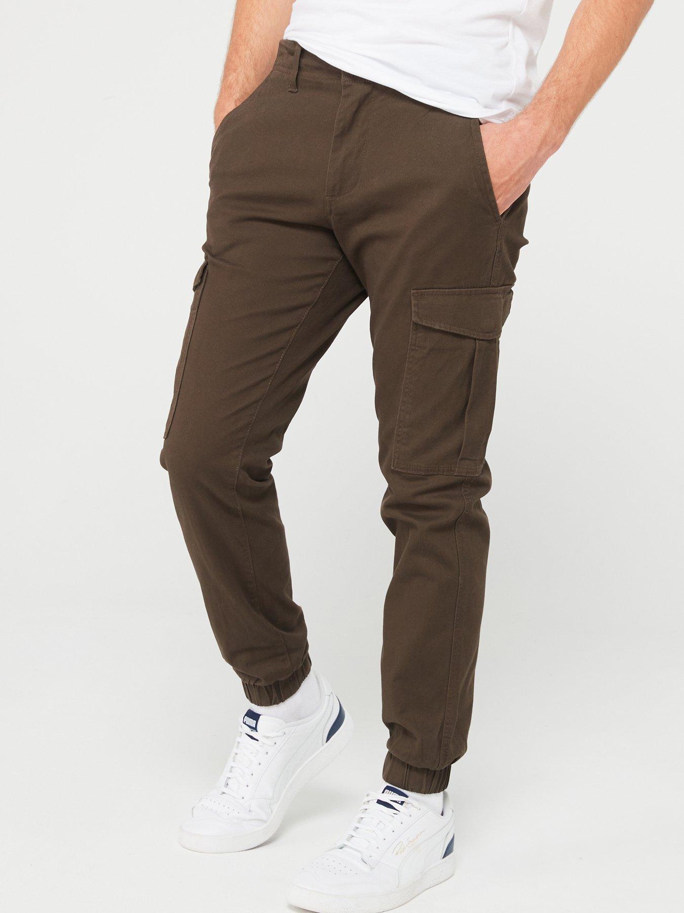 jack-jones-jack-amp-jones-marco-joe-slim-fit-cuffed-cargo-trousers-brown