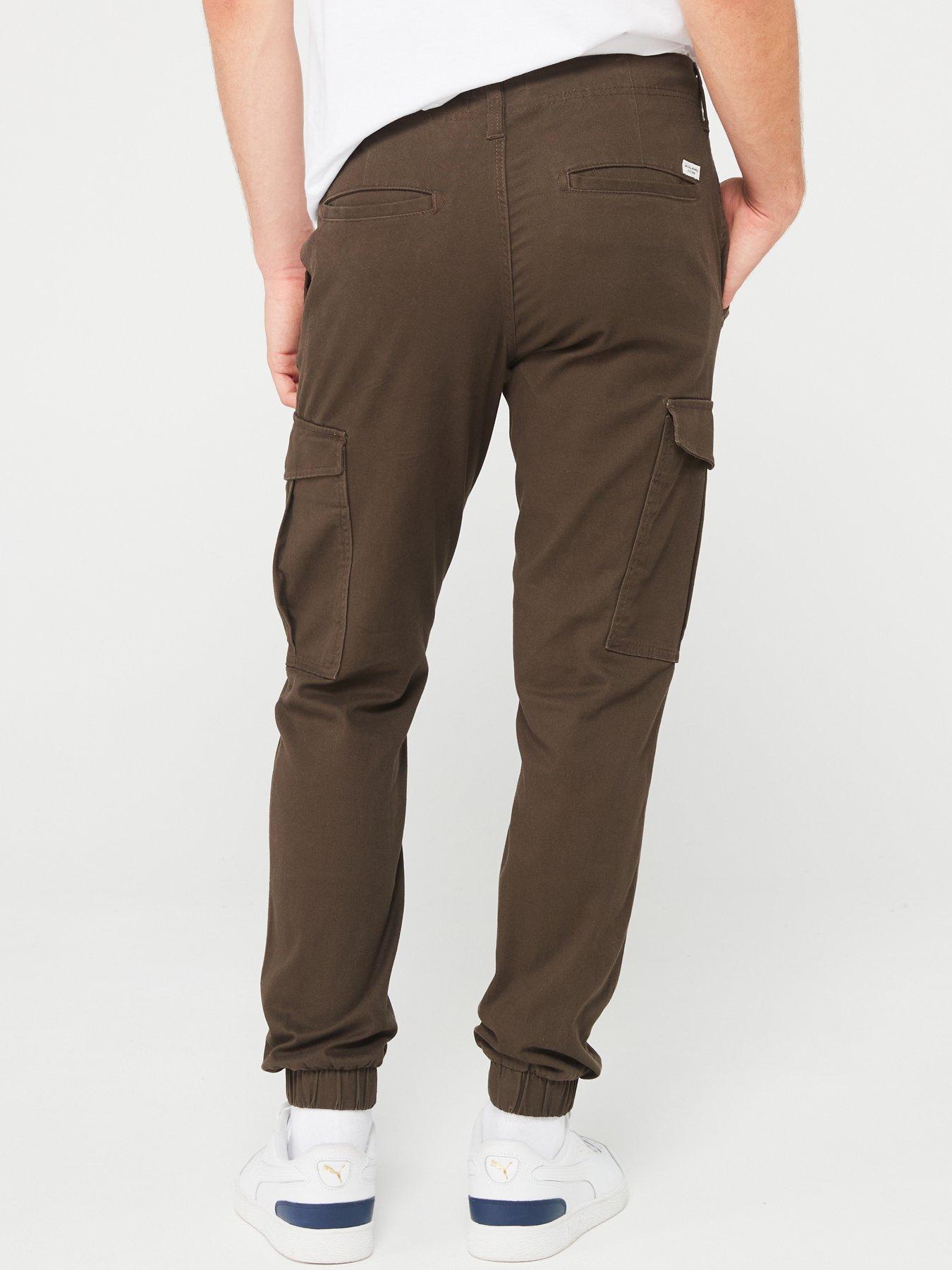 jack-jones-jack-amp-jones-marco-joe-slim-fit-cuffed-cargo-trousers-brownstillFront