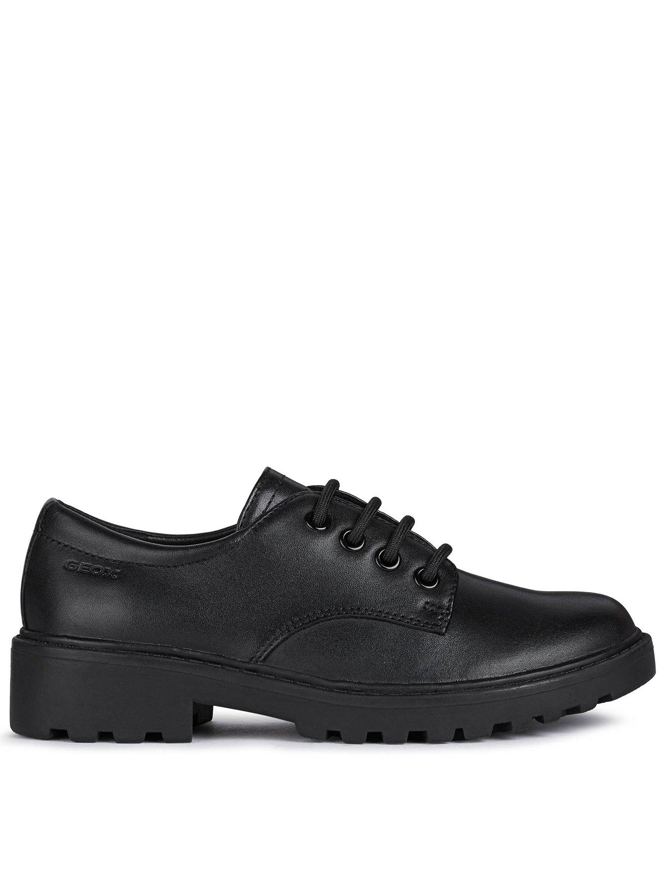 Geox Casey Smooth Leather Lace Up School Shoe