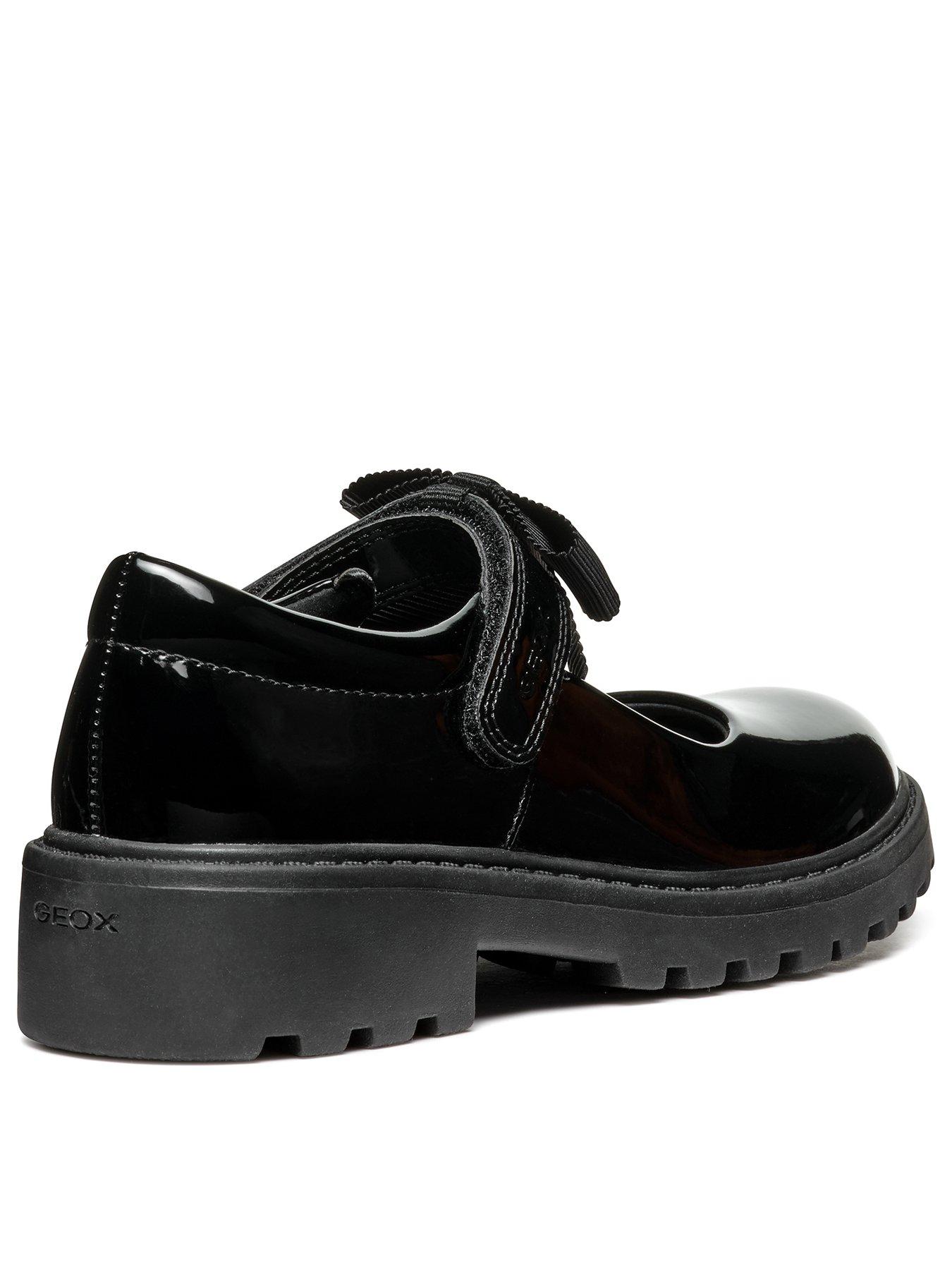 Image 3 of 6 of Geox Casey Girls Bow Velcro Strap School Shoe - Black