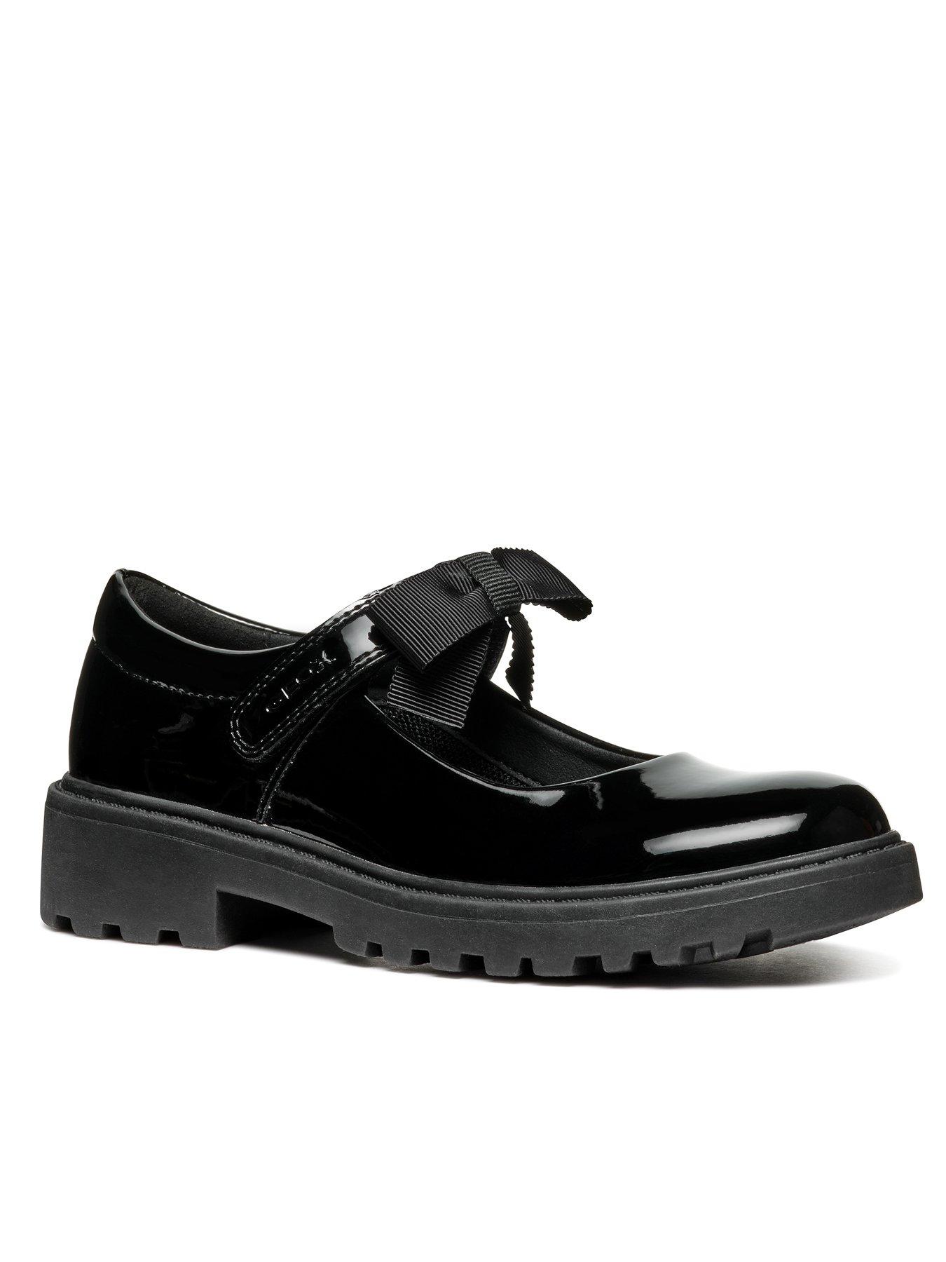 Image 5 of 6 of Geox Casey Girls Bow Velcro Strap School Shoe - Black