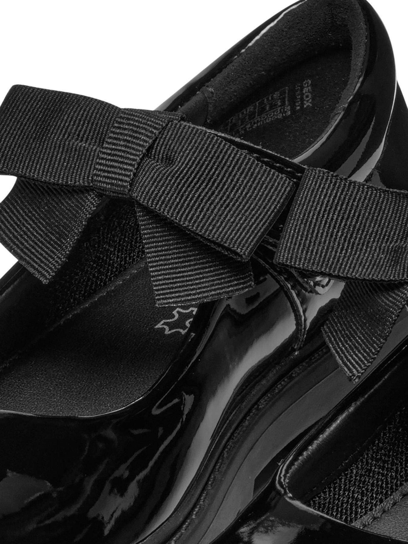 Image 6 of 6 of Geox Casey Girls Bow Velcro Strap School Shoe - Black