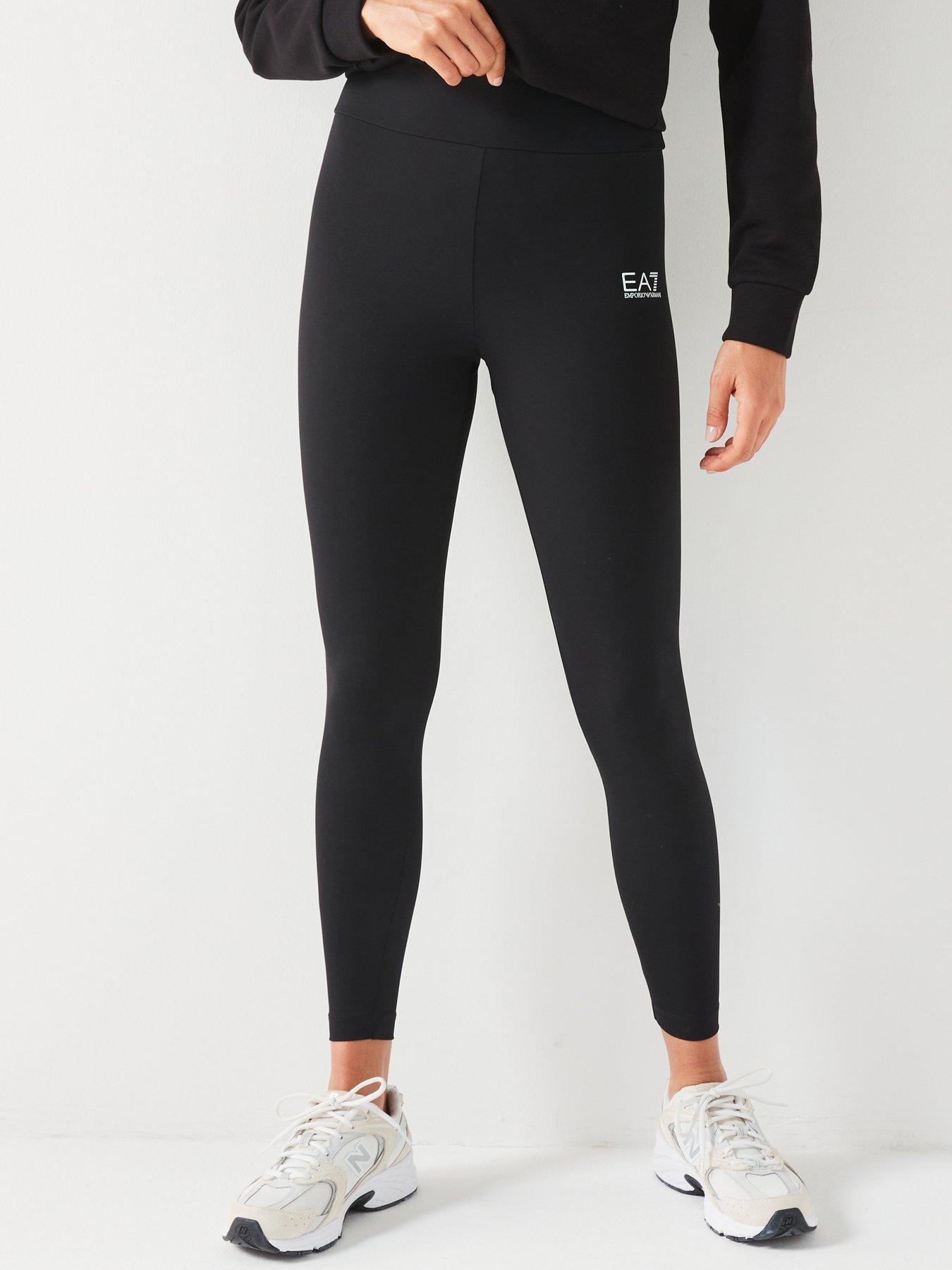 Image 1 of 5 of EA7 Emporio Armani Logo Athleisure Leggings - Black