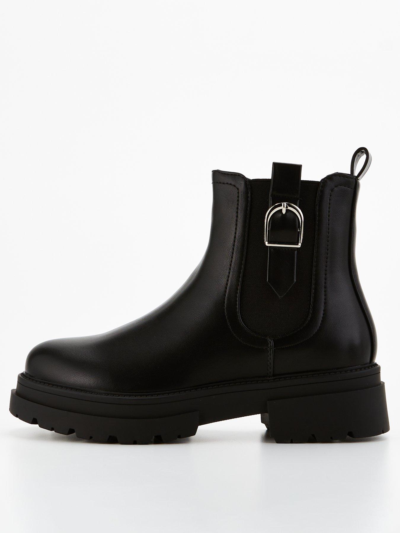 everyday-chunky-chelsea-ankle-boot-with-buckle-black