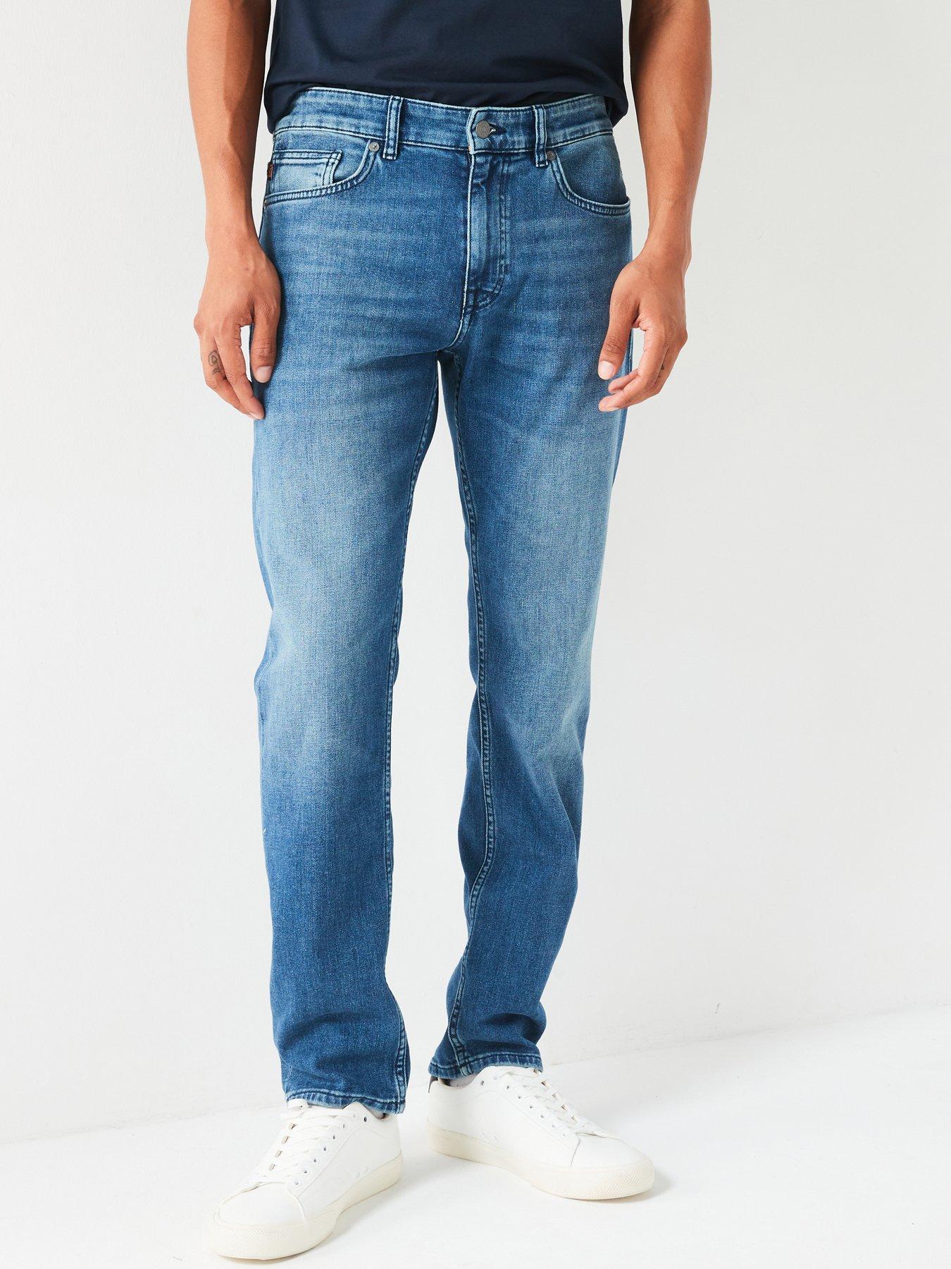 Image 1 of 4 of BOSS Mens Delaware &nbsp;Slim Fit Stretch Jeans - Midi Wash