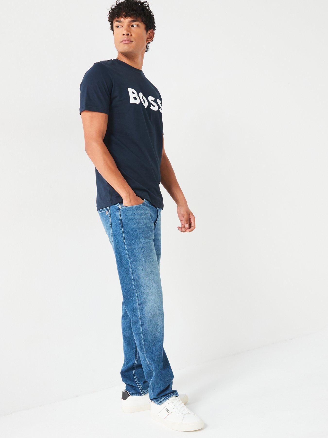 Image 3 of 4 of BOSS Mens Delaware &nbsp;Slim Fit Stretch Jeans - Midi Wash
