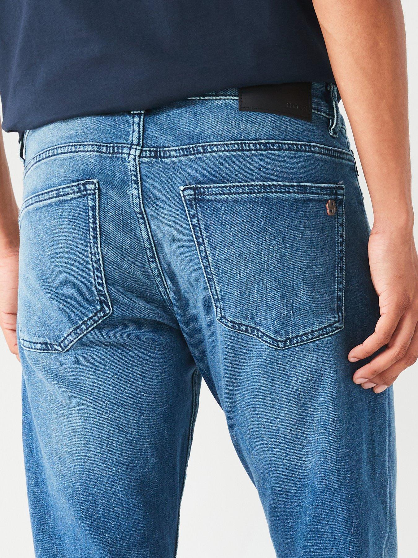 Image 4 of 4 of BOSS Mens Delaware &nbsp;Slim Fit Stretch Jeans - Midi Wash