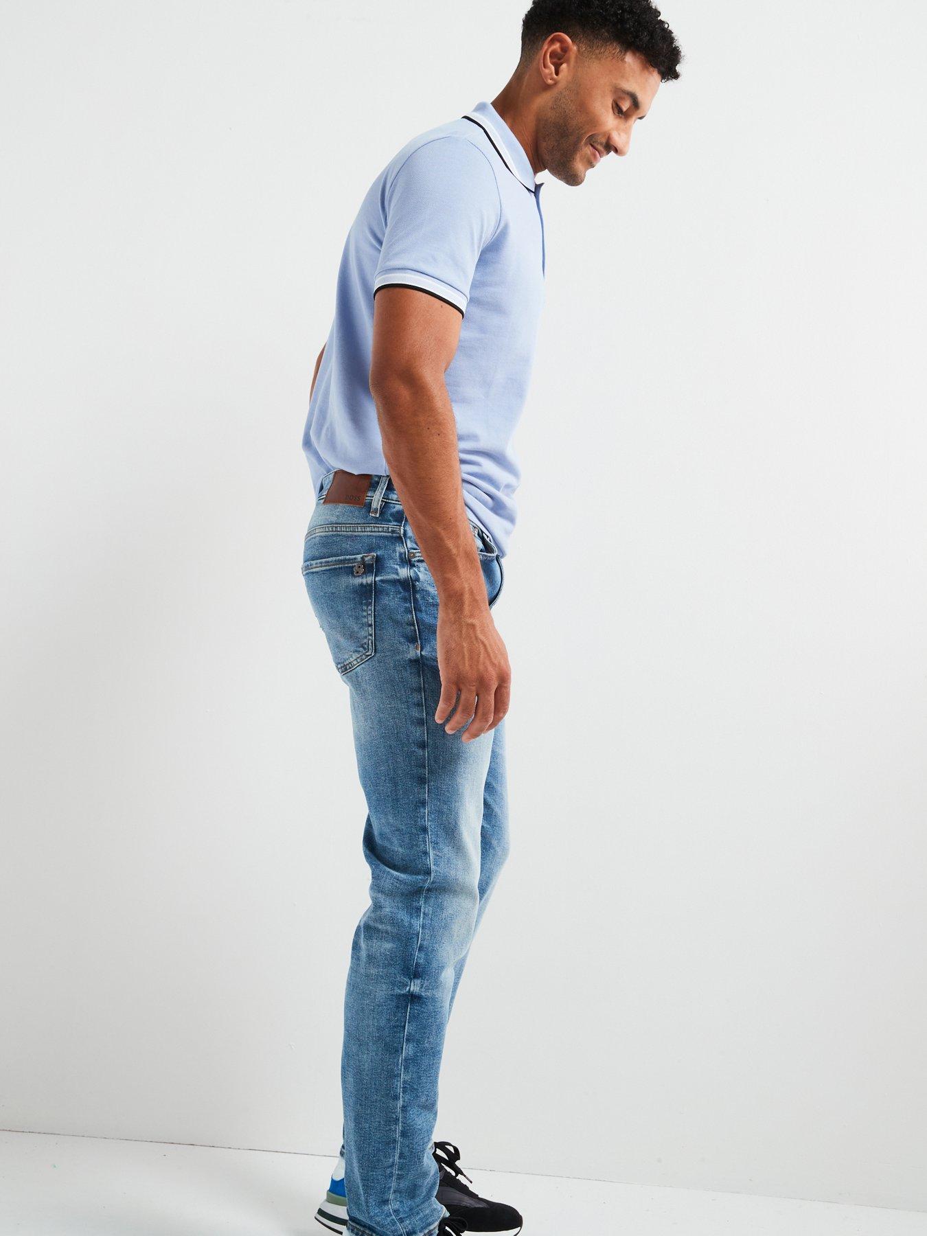 Image 5 of 6 of BOSS Re.Maine Regular Fit Stretch Jeans - Light Blue