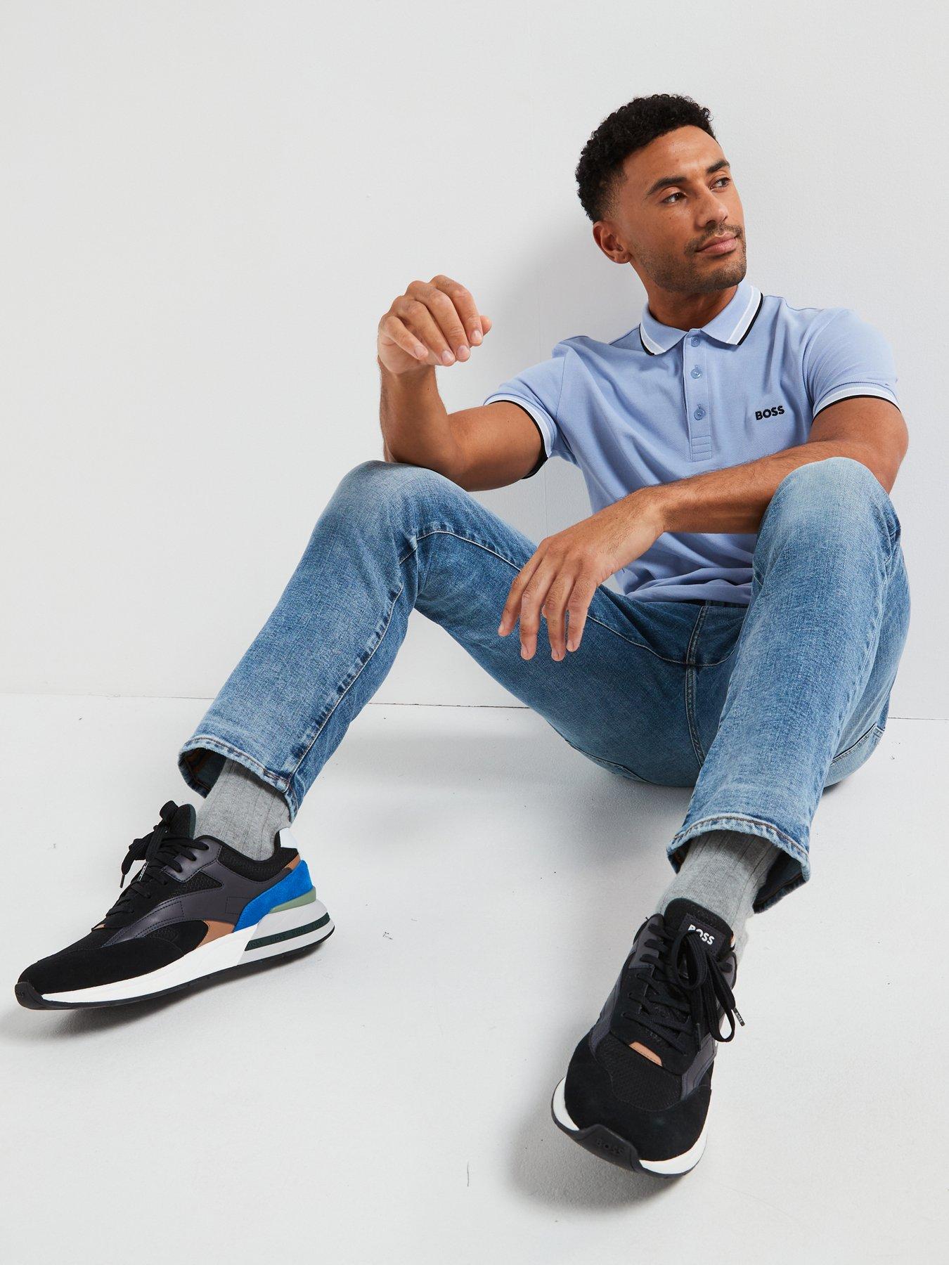 Image 6 of 6 of BOSS Re.Maine Regular Fit Stretch Jeans - Light Blue