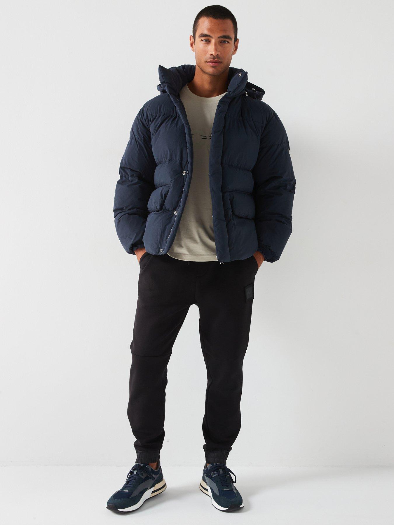 Image 3 of 6 of BOSS Boss C-Celvie Quilted Hooded Jacket - Blue