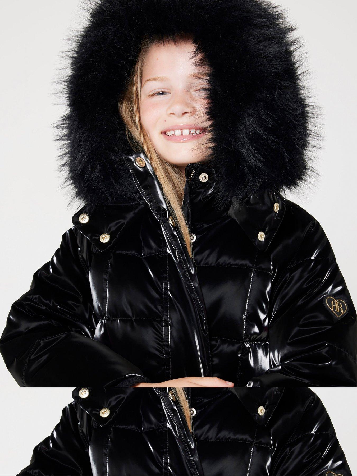 river-island-older-girl-padded-high-shine-coat-blackdetail