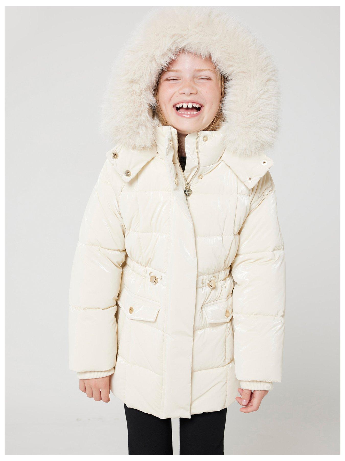 river-island-older-girl-fleece-lined-padded-coat-cream