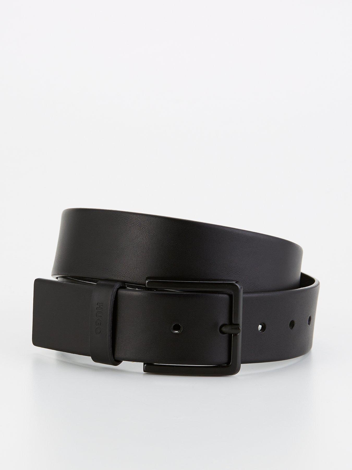 Image 1 of 4 of HUGO Hugo Gionio 4cm Jeans Leather Belt - Black