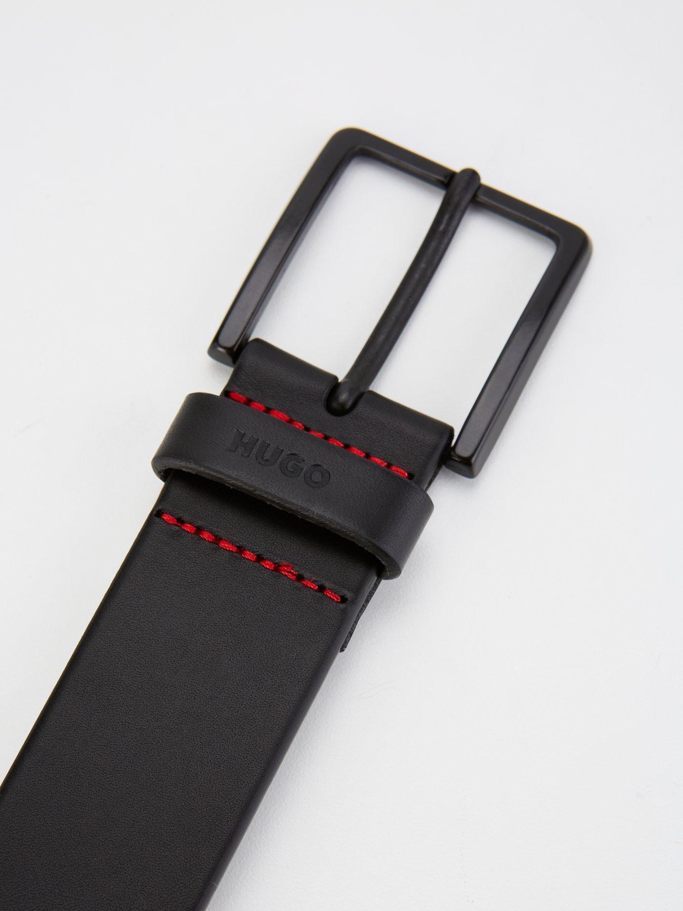 Image 3 of 4 of HUGO Hugo Gionio 4cm Jeans Leather Belt - Black