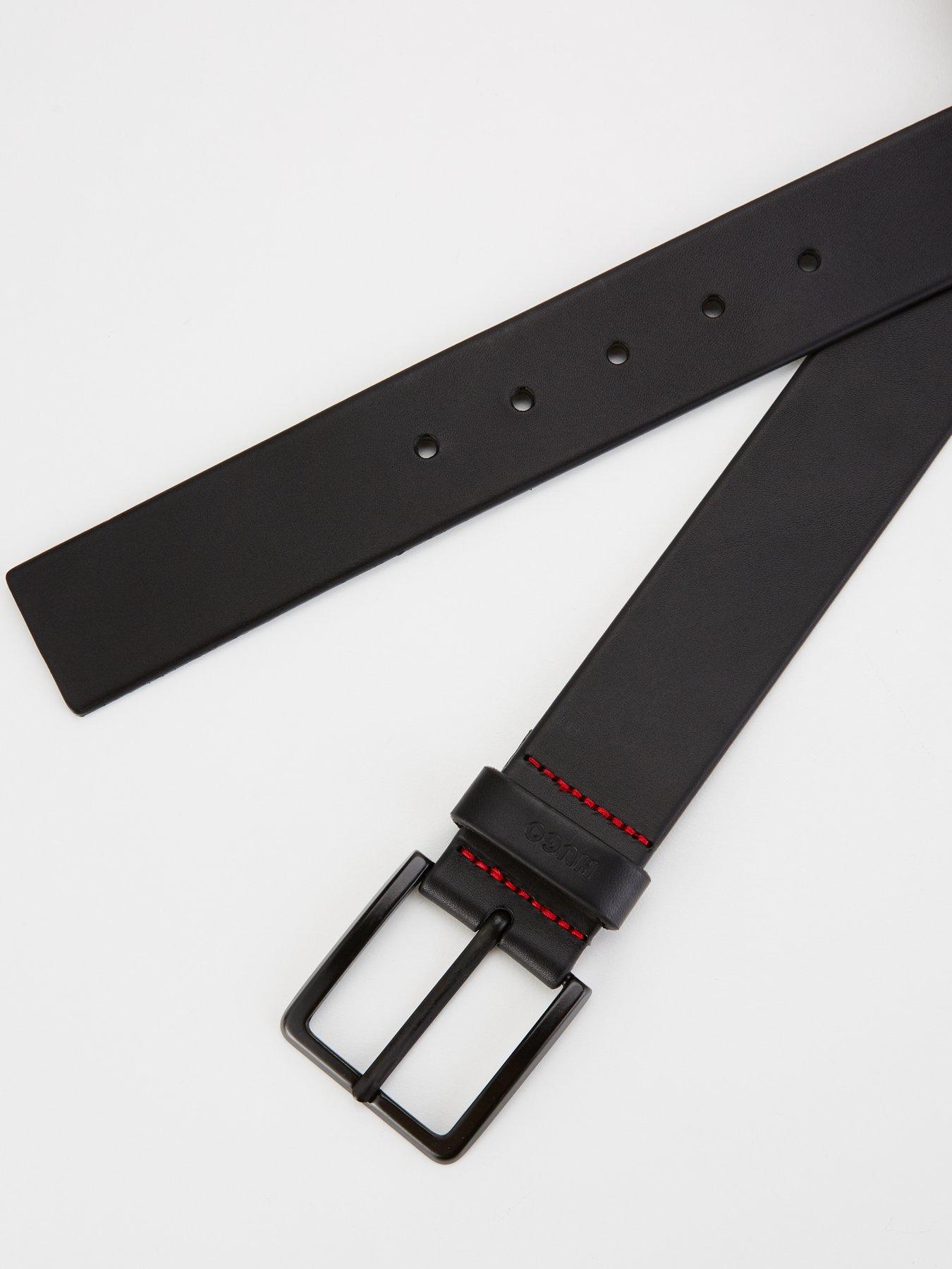 Image 4 of 4 of HUGO Hugo Gionio 4cm Jeans Leather Belt - Black