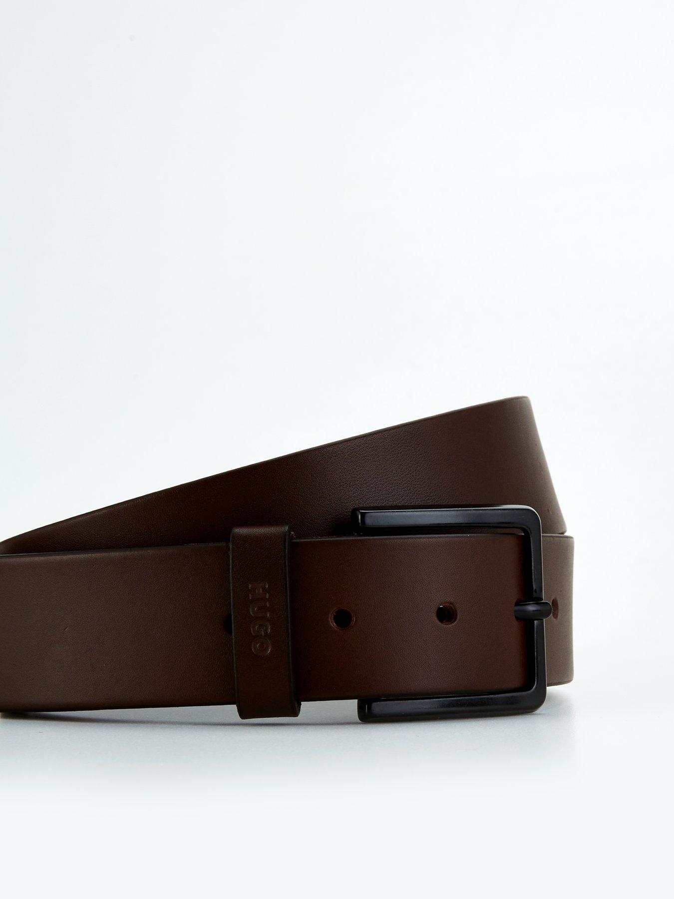 Image 2 of 4 of HUGO Gionio 4Cm Jeans Leather Belt - Dark Brown