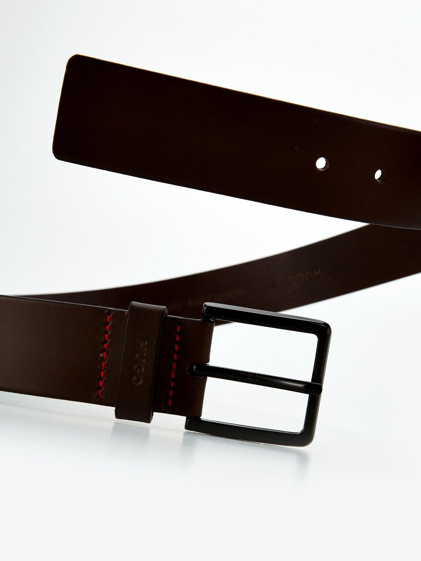 Image 4 of 4 of HUGO Gionio 4Cm Jeans Leather Belt - Dark Brown