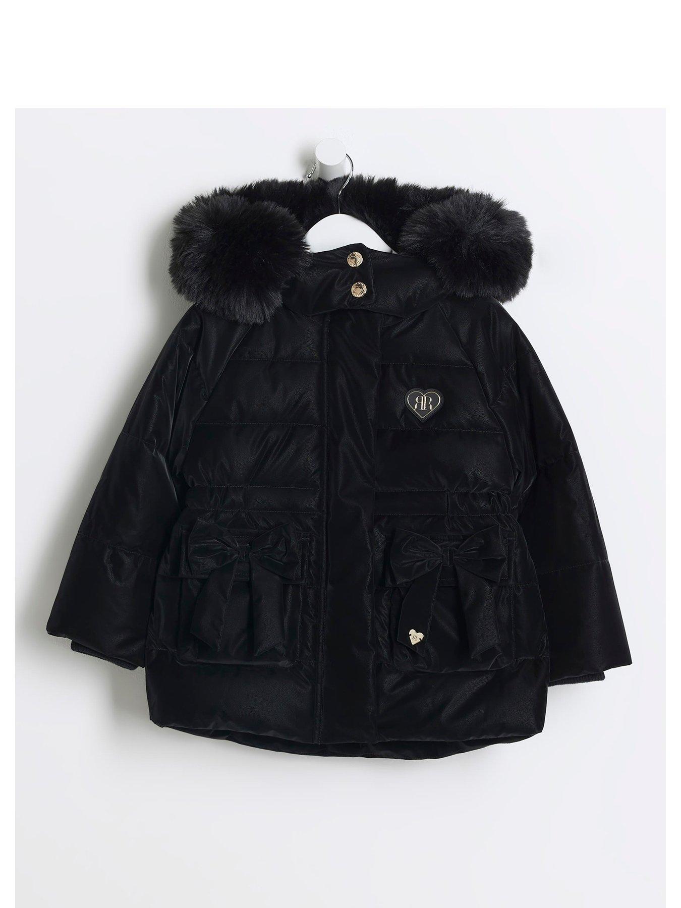 river-island-mini-mini-girls-padded-faux-fur-hooded-coat-black