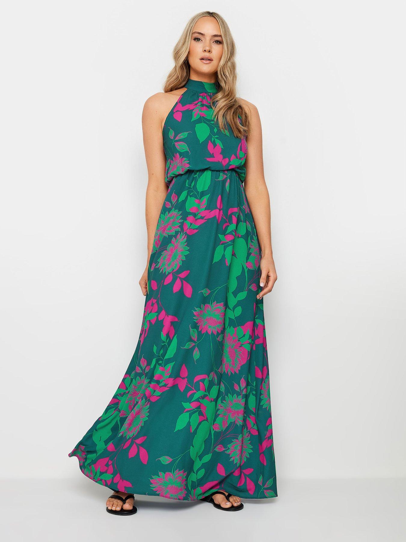 long-tall-sally-tall-aztec-halterneck-maxi-dress-green