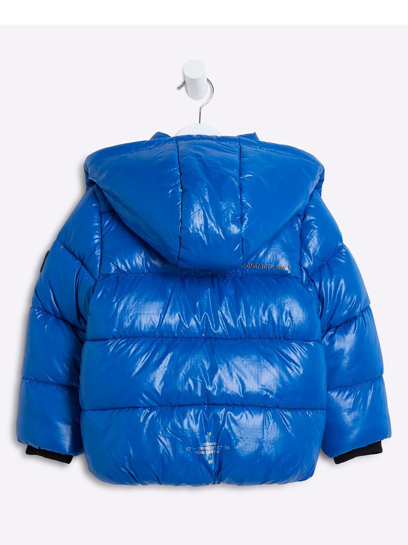 River island blue puffer jacket sales