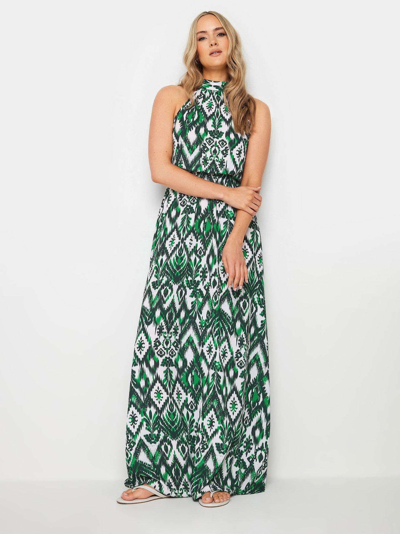 long-tall-sally-tall-aztec-halterneck-maxi-dress-green