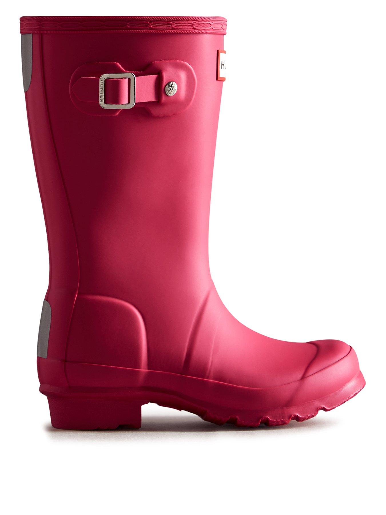 Image 1 of 4 of Hunter Original Big Kids Matte Wellington Boots - Pink